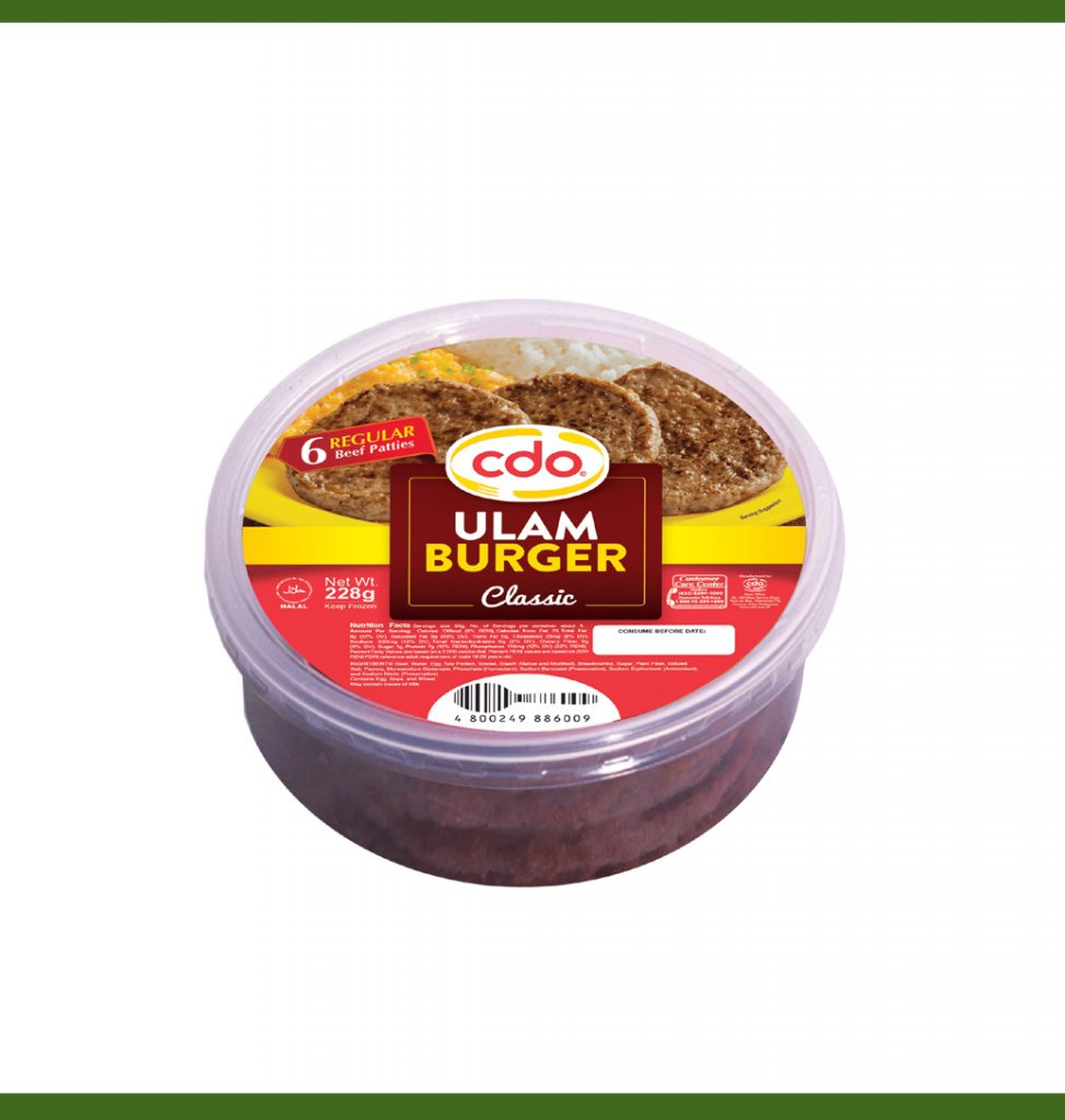 CDO Ulam Burger Regular Patties 228g – Marina Sales Inc.
